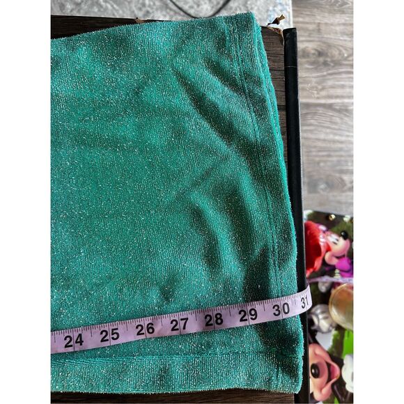 FRANKIES BIKINIS Johnson Terry Lurex Pant Mistletoe Green Flare Size L NWT - Picture 14 of 16